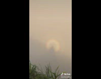 Group of friends stop on stairway hike to take picture of rainbow 