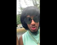 Three guys dressed as powerpuff girls dress