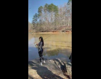 Guy proposes to girl while fishing 