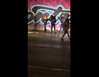 Guy girl film music video leather jacket