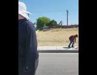 White hat lady argues about street vendor 