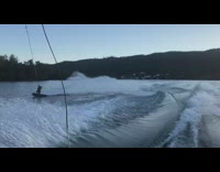 Guy riding wakeboard jumps and falls off fail 