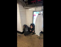 Girls wear garbage bag as Halloween costume