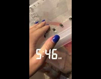 Small white hamster tries to escape out of small ripped hole 