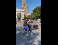 Collab winy - Old woman dance in front of drummer