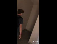 Guy turns off restroom lights scooby doo laugh