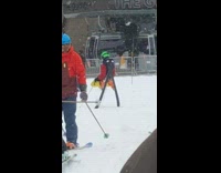 Collab BitchMP - Guy standing up chair with skis