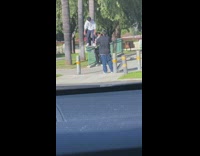 Friend films guy on skateboard on railing