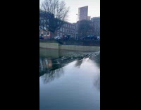 Woman shows frozen waves
