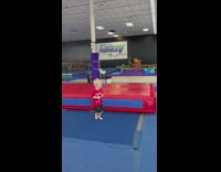 4 year old lands first front flip and gives wholesome reaction
