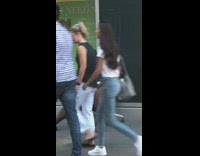 homeless man street chair sleeping hand in pants NSFW