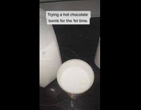 Man tries hot chocolate bomb for first time 