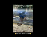 Woman films her son going through tunnel 