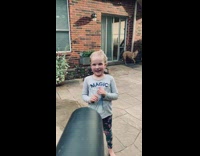 Collab BitchIG2 - Dad points leaf blower at kid dog 