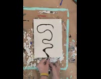 Art paint feather string canvas 