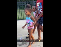 Kid screams gives attitude says shes done