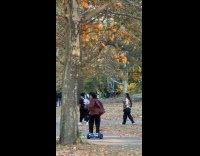 Man spinning on hoverboard 