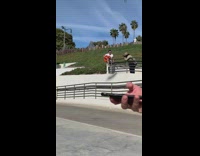 Red acoustic guitar white shirt guy