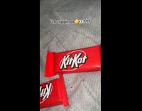 Woman confused about kitkat logo