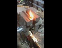 Nerf rival bullet lighted up on fire