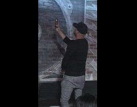 Guy dance selfie video bar lights caught