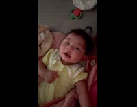 Baby screaming in front of camera