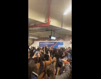 crowd of women sing celine dion station