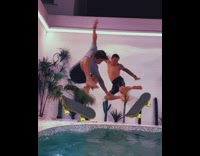 Collab PubityPets - Guys poses while jumping into pool