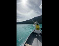 View of blue waters from the kayak