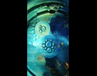 Zoom view of liquid molecules 