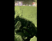 Guy brush snow on car then lose it