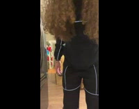 Woman spins on hoverboard fail 