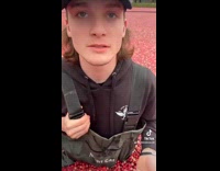 Man promoting cranberry juice 