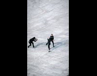 Guy Records Sword Combat between Lady and Man 