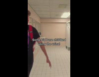 Guy red backpack bathroom green screen 