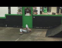 guy green ramp fall off skateboard half pipe