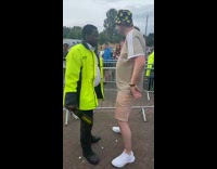 Guy scared of metal detector gets manually patted down