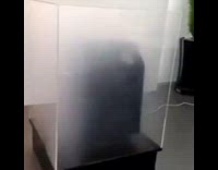 Air Purifier Removes Smoke inside Glass Container