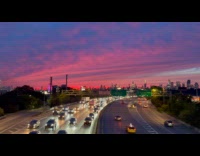 Submitter shows purple sunset from highway view