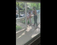 Guy red graduation cap balloons jump shot