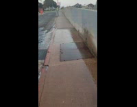 Seawater Overflows Through Grate Due to High Tide