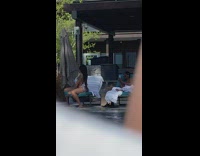 Woman white bikini almost naked tattoo selfie Part 2