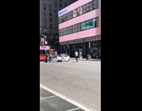 Guy white sports car hazard lights motorcycle 