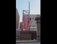 Random guy climbs up at gantry lights