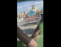 Woman brown dress photoshoot table beach dock