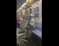 Two human statue street performer guys pt. 2 
