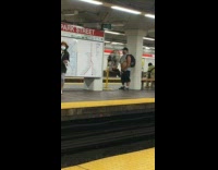 Guy has belly out at station 