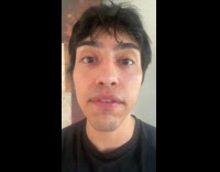 Man shows ant jumping