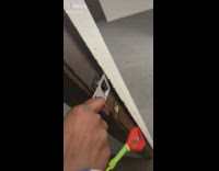 Lady Shows How to Use Portable Door Lock