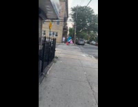 Collab WINY - Man carries numbers balloon and inflatable doll